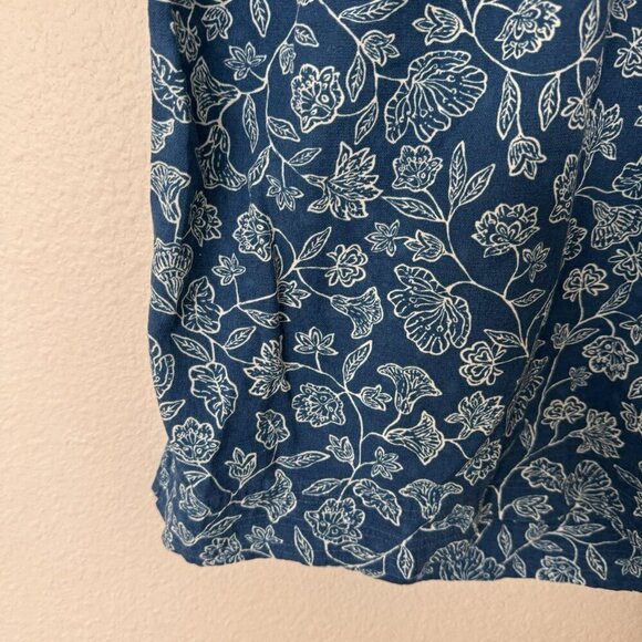 Faherty Cameo Cove Dress Navy Plains Floral Cotton Size Medium Resortwear - Picture 6 of 13